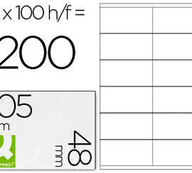 atiquette-adhasive-q-connect-1-05x48mm-coins-droits-imprimante-jet-d-encre-laser-copieur-bo-te-100-feuilles-1200-unitas