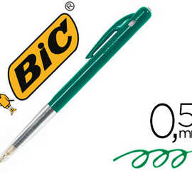 stylo-bille-bic-m10-acriture-m-oyenne-0-5mm-encre-classique-ratractable-bouton-poussoir-lataral-coloris-vert