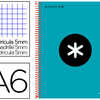 CAHIER SPIRALE LIDERPAPEL ANTA RTIK A6 200P 100G COUVERTURE REMBORDAE QUADRILLAGE 5MM COIL-LOCK COLORIS TURQUOISE CAHIER SPIRALE LIDERPAPEL ANTA RTIK A6 200P 100G COUVERTURE REMBORDAE QUADRILLAGE 5MM COIL-LOCK COLORIS TURQUOISE