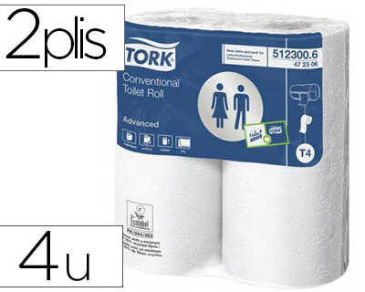 papier-toilette-tork-ouate-cel-lulose-fibres-recyclaes-gauffrage-double-apaisseur-paquet-4-rouleaux-300f