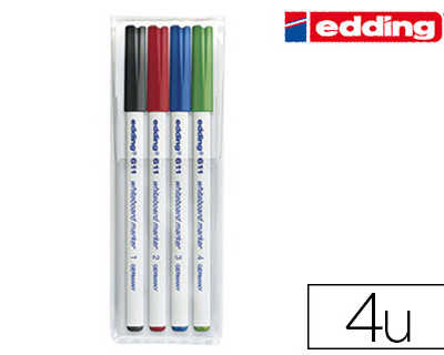 marqueur-edding-e611-spacial-k-ids-pointe-fine-ogive-1mm-rasistante-faible-odeur-corps-plastique-pochette-4-unitas