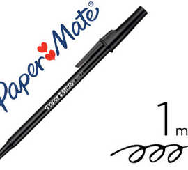 stylo-bille-paper-mate-pmop-pointe-moyenne-1mm-corps-fin-rond-capuchon-ultra-conomique-couleur-noir