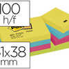 BLOC-NOTES POST-IT COULEURS AN ERGIQUES 51X38MM 100F REPOSITIONNABLES 5 COLORIS ASSORTIS 12 BLOCS BLOC-NOTES POST-IT COULEURS AN ERGIQUES 51X38MM 100F REPOSITIONNABLES 5 COLORIS ASSORTIS 12 BLOCS