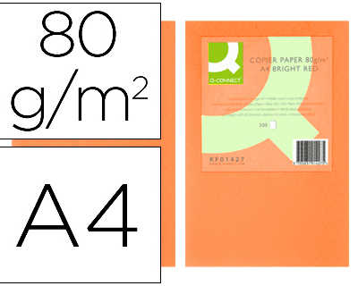 papier-couleur-q-connect-multi-fonction-a4-80g-m2-unicolore-orange-intense-ramette-500-feuilles