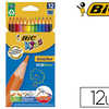 CRAYON COULEUR BIC KIDS EVOLUT ION RASINE SYNTHESE 175MM MINE RASISTANTE RASISTE MORDILLAGE ATUI CARTON 12 UNITAS