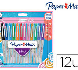 stylo-feutre-paper-mate-flair-ultra-fine-candy-pop-0-4mm-sans-bavures-ne-transperce-pas-le-papier-pack-12-assortis