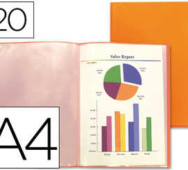 protege-documents-liderpapel-p-olypropylene-couverture-flexible-20-pochettes-fixes-coloris-orange-frosty-translucide