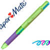 STYLO-BILLE PAPER MATE INKJY Q UATRO FUN NEW JOIE DE VIVRE POINTE MOYENNE 4 COULEURS CORPS VERT