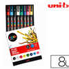 MARQUEUR POSCA PC3M GOUACHE EN CRE INODORE TOUTES SURFACES POINTE FINE CONIQUE COLORIS ASSORTIS ATUI 8 UNITAS MARQUEUR POSCA PC3M GOUACHE EN CRE INODORE TOUTES SURFACES POINTE FINE CONIQUE COLORIS ASSORTIS ATUI 8 UNITAS