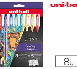 roller-uniball-signo-um-120-encre-gel-criture-moyenne-coloris-rouge-bleu-violet-et-vert-kit-8-unit-s