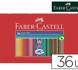 crayon-couleur-faber-castell-grip-triangulaire-aquarellableergonomique-grip-antiderapant-mine-fine-boite-m-tal-36u