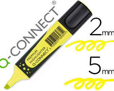 surligneur-q-connect-premium-p-ointe-biseautae-encre-base-eau-corps-couleur-encre-grip-caoutchouc-capuchon-clip-jaune