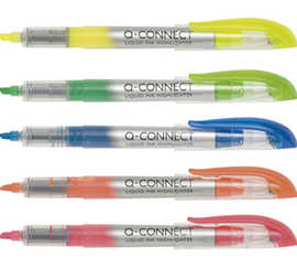 surligneur-q-connect-criture-1-3mm-corps-transparent-encre-liquide-couleur-jaune