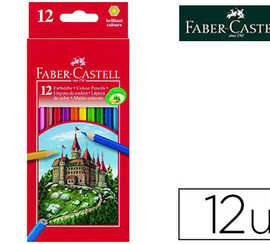 crayon-couleur-faber-castell-castle-hexagonal-coloris-vifs-tui-carton-12u