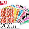 GOMMETTE GAOMATRIQUE APLI AGIP A TRIANGLE COLORIS ASSORTIS POCHETTE 10F 1200 UNITAS GOMMETTE GAOMATRIQUE APLI AGIP A TRIANGLE COLORIS ASSORTIS POCHETTE 10F 1200 UNITAS