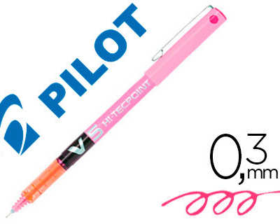 stylo-pilot-v5-acriture-fine-0-3mm-clip-matal-encre-liquide-niveau-visible-pointe-indaformable-coloris-rose