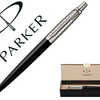 STYLO-BILLE PARKER JOTTER PREMIUM CORPS CISELÉ COLORIS NOIR MAT BOUTON PRESSOIR AGRAFE ACIER MASSIF ÉCRIN