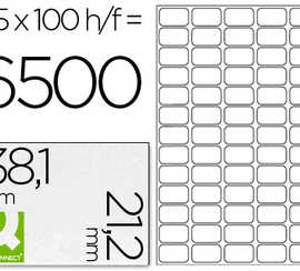 atiquette-adhasive-q-connect-3-8-1x21-2mm-coins-arrondis-imprimante-jet-d-encre-laser-copieur-100-feuilles-6500-unitas