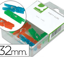 pince-linge-q-connect-mini-32mm-coloris-assortis-bo-te-distributrice-10-unit-s