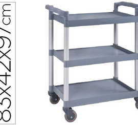 chariot-service-q-connect-acie-r-3-plateaux-acier-inoxydable-4-roues-poignaes-83x42x97cm