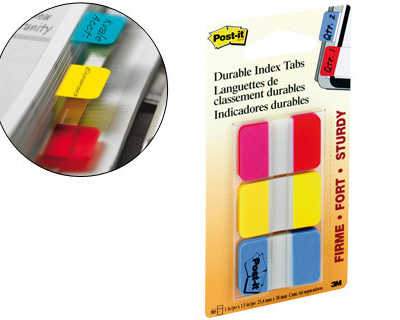 marque-pages-post-it-index-rig-ide-25x44mm-22f-3-coloris-rouge-jaune-bleu-set-22-index-couleur