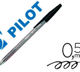 stylo-bille-pilot-bp-s-acritur-e-moyenne-0-5mm-encre-douce-pointe-indaformable-rechargeable-corps-translucide-noir