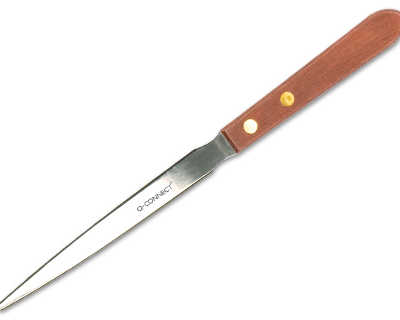 ouvre-lettres-q-connect-manche-bois-lame-chrom-e-longueur-245mm