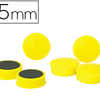 AIMANT ROND 25MM COLORIS JAUNE BLISTER 6 UNITÉS