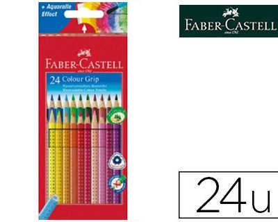 crayon-couleur-faber-castell-grip-triangulaire-aquarellableergonomique-grip-antiderapant-mine-fine-bo-te-m-tal-24u