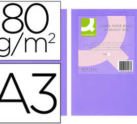 papier-couleur-q-connect-multi-fonction-a3-80g-m2-unicolore-lilas-ramette-500-feuilles