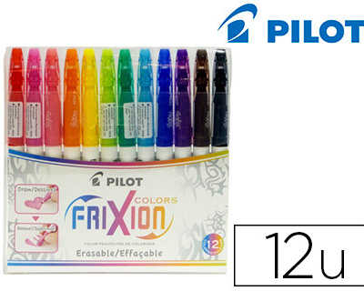 stylo-feutre-pilot-frixion-col-ors-dessin-effacable-pointe-fibre-rasistante-2-5mm-pochette-12-unitas