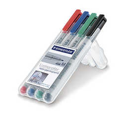 stylo-feutre-staedtler-lumocol-or-soluble-acriture-fine-0-6mm-multi-supports-effacable-pochette-4-unitas