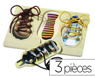 puzzle-culture-club-2000-en-bois-plateau-40x21cm-3-pi-ces-19x8cm-forme-chaussures-lacer-3-lacets-13cm