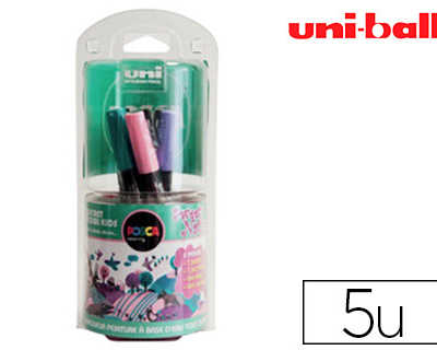 marqueur-peinture-posca-creative-box-kids-sweety-inodore-aquarellable-coffret-scolaire-1-pot-1-pochoir-5-marqueurs