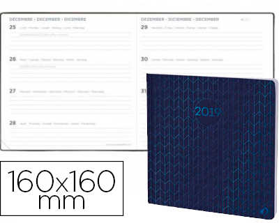 agenda-quo-vadis-weekly-medium-multilingue-160x160mm-semainier-reliure-cousue-coloris-iris-chevrons-bleu