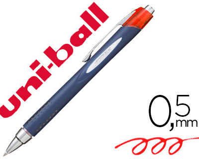 stylo-bille-uniball-jetstream-rt-criture-moyenne-0-5mm-encre-gel-r-tractable-grip-antiglisse-agrafe-m-tal-rouge