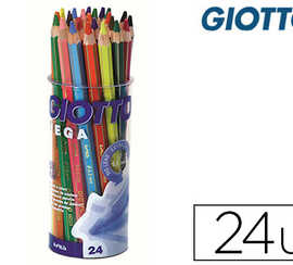 crayon-couleur-giotto-mega-for-me-hexagonale-mine-large-5-5mm-coloris-assortis-pot-24-unitas