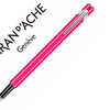 STYLO-PLUME CARAN D'ACHE 840 POP LINE PLUME MOYENNE CORPS ALUMINIUM COLORIS FUCHSIA FLUO AVEC ÉTUI