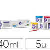 GOUACHE SCOLAIRE LIDERPAPEL 40ML 5 COLORIS ASSORTIS + PINCEAU GOUACHE SCOLAIRE LIDERPAPEL 40ML 5 COLORIS ASSORTIS + PINCEAU