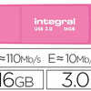 CLÉ USB INTÉGRAL 3.0 16GB ÉCRITURE 10MB/S LECTURE 110MB/S COLORIS NÉON ROSE