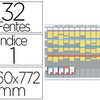 KIT PLANNING NOBO ANNUEL 12 CO LONNES 12 BANDES 32 FENTES INDICE 2 1 BANDE 32 FENTES INDICE 1 LIVRA 600 FICHES 66X77CM