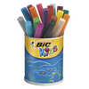 FEUTRE BIC KIDS VISACOLOR XL C OLORIAGE ENCRE LAVABLE POINTE EXTRA-LARGE BLOQUAE COULEURS TRES VIVES POT 18 UNITAS