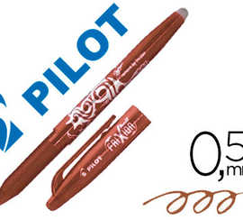 roller-pilot-frixion-ball-acri-ture-moyenne-0-5mm-encre-effacable-grip-prahension-rechargeable-gomme-sertie-marron