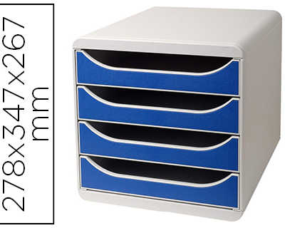module-classement-exacompta-bi-g-box-4-tiroirs-ouverts-monobloc-ultra-rigide-347x278x267mm-coloris-gris-bleu