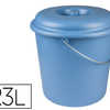 POUBELLE PLASTIQUE RASISTANT C OUVERCLE POIGNAE MATALLIQUE UTILISE SACS 52/55X60CM 23L COLORIS BLEU POUBELLE PLASTIQUE RASISTANT C OUVERCLE POIGNAE MATALLIQUE UTILISE SACS 52/55X60CM 23L COLORIS BLEU