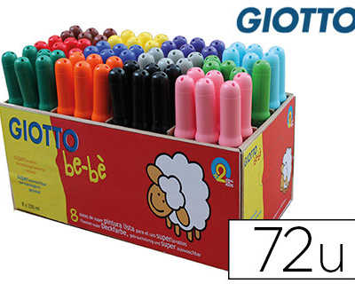 feutre-coloriage-giotto-be-be-maxi-lavable-capuchon-ventila-pointe-bloquae-coloris-assortis-schoolpack-72-unitas