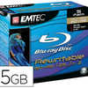 DVD BD-RE EMTEC INSCRIPTIBLE 25GB VITESSE 2X BLUE RAY BOÎTE 5 UNITÉS