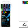 MARQUEUR POSCA PC3M GOUACHE EN CRE INODORE TOUTES SURFACES POINTE FINE CONIQUE COLORIS PAILLETAS 4 UNITAS MARQUEUR POSCA PC3M GOUACHE EN CRE INODORE TOUTES SURFACES POINTE FINE CONIQUE COLORIS PAILLETAS 4 UNITAS
