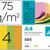 PAPIER COULEUR NAON LIDERPAPEL MULTIFONCTION A4 75G 4 COLORIS ASSORTIS NAONS JAUNE ORANGE ROSE VERT 500F