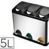 POUBELLE Q-CONNECT MATALLIQUE PADALE COUVERCLE PLASTIQUE 45L 3 COMPARTIMENTS 15L POUBELLE Q-CONNECT MATALLIQUE PADALE COUVERCLE PLASTIQUE 45L 3 COMPARTIMENTS 15L